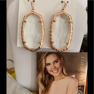 Clear and Rose Gold Kendra Scott Ella earrings